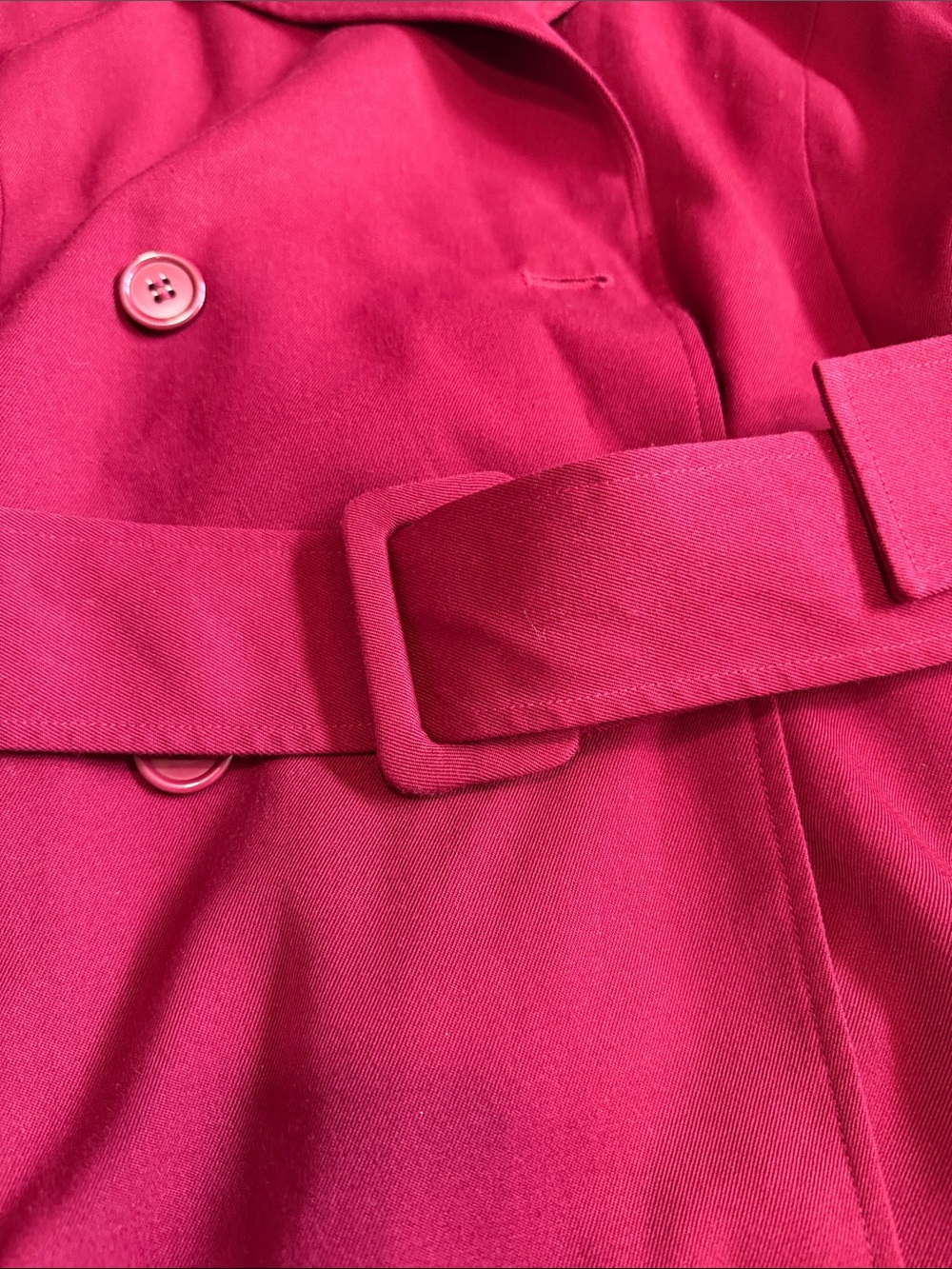 Spiegel Gabardina Trench Mujer Color Borgoña Talla 16 con Cinturón CAJA GRANDE - Picture 4 of 9